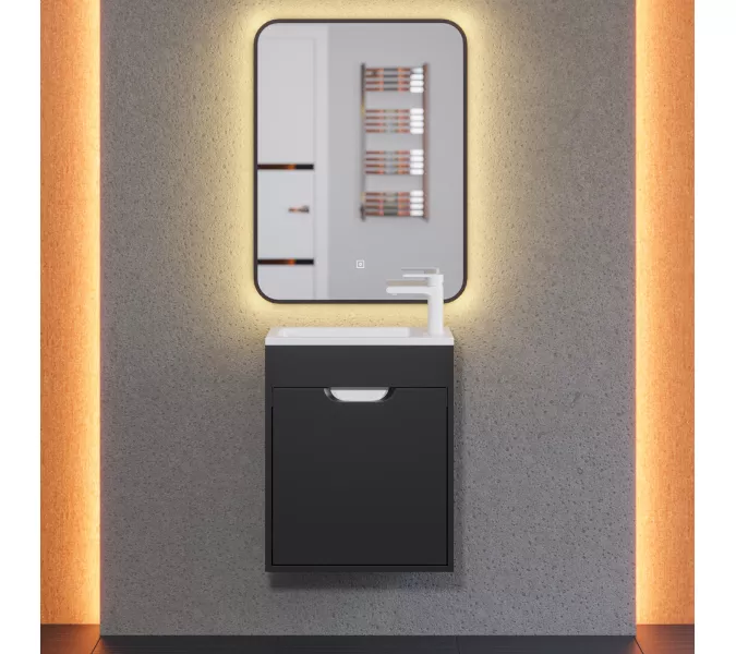 Тумба подвесная Uperwood Modul , черная матовая, Выбрать цвет: Черный матовый, Выбрать размер: 50, изображение 10