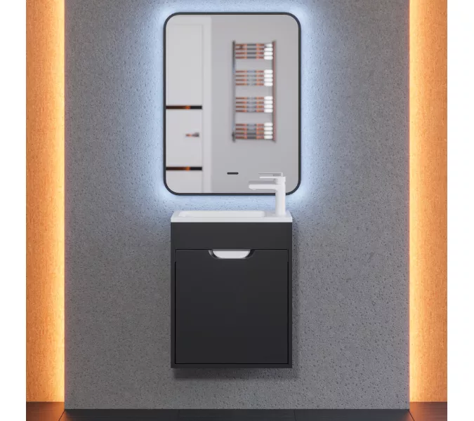 Тумба подвесная Uperwood Modul , черная матовая, Выбрать цвет: Черный матовый, Выбрать размер: 50, изображение 11