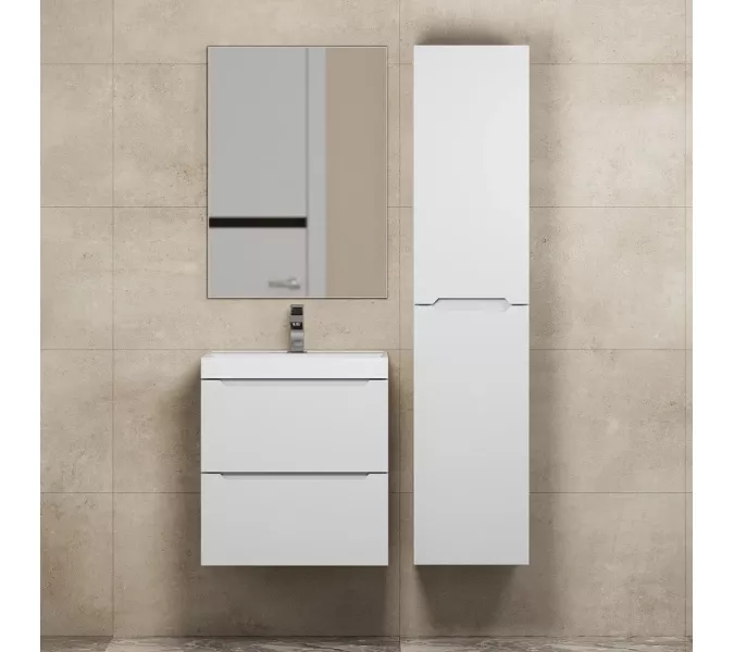 Шкаф-пенал подвесной, Uperwood Tanos  33х150 см, универсальный, белый матовый, Выбрать цвет: Белый матовый, изображение 3