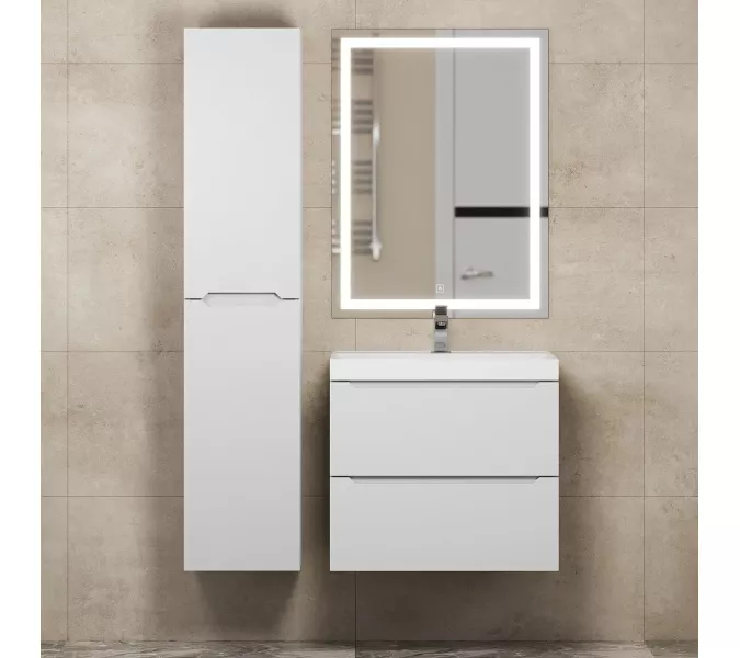 Шкаф-пенал подвесной, Uperwood Tanos  33х150 см, универсальный, белый матовый, Выбрать цвет: Белый матовый, изображение 4