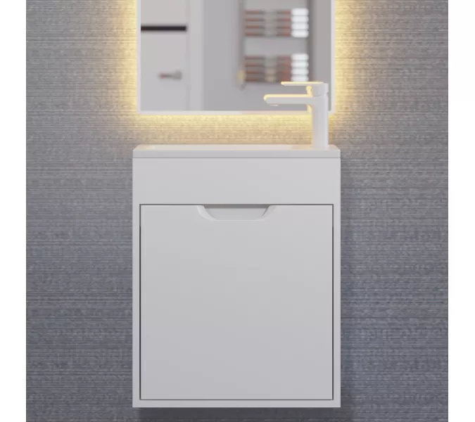 Тумба подвесная Uperwood Modul  белая матовая, Выбрать цвет: Белый матовый, Выбрать размер: 50, изображение 2