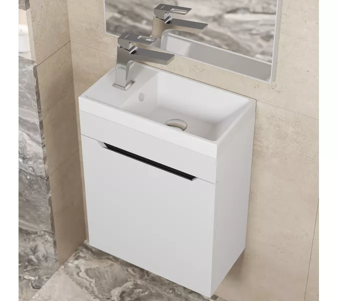 Тумба подвесная Uperwood Tanos 40 белая/графит, Выбрать цвет: Белый/графит, изображение 3