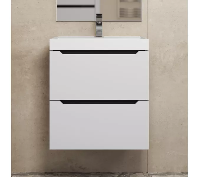 Тумба  подвесная Uperwood Tanos NEW  белая/графит, Выбрать цвет: Белый/графит, Выбрать размер: 50, изображение 5