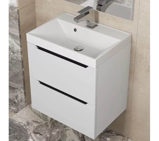 Тумба подвесная Uperwood Tanos белая/графит, Выбрать цвет: Белый/графит, Выбрать размер: 50, изображение 2