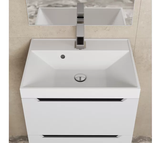 Тумба подвесная Uperwood Tanos белая/графит, Выбрать цвет: Белый/графит, Выбрать размер: 50, изображение 5