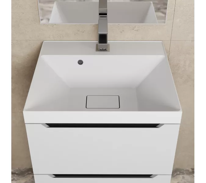 Тумба  подвесная Uperwood Tanos NEW  белая/графит, Выбрать цвет: Белый/графит, Выбрать размер: 50, изображение 4