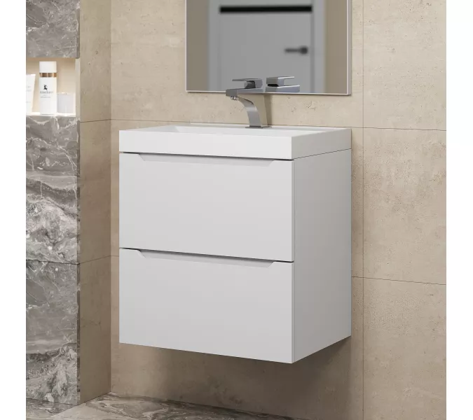 Тумба подвесная Uperwood Tanos белая матовая, Выбрать цвет: Белый матовый, Выбрать размер: 50