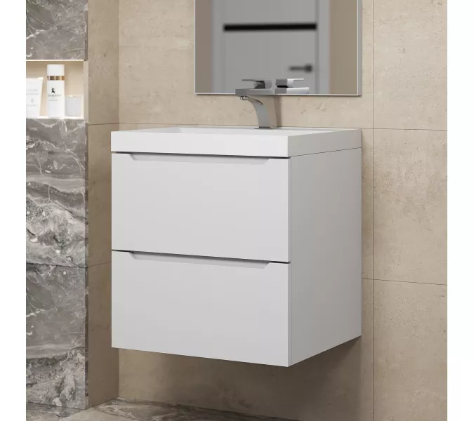 Тумба подвесная Uperwood Tanos NEW белая, Выбрать цвет: Белый матовый, Выбрать размер: 50