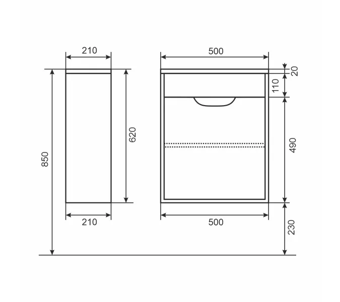 Тумба подвесная Uperwood Modul , черная матовая, Выбрать цвет: Черный матовый, Выбрать размер: 50, изображение 16