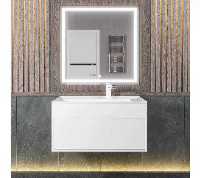 Тумба подвесная Uperwood Lotus Premium белая, Выбрать цвет: Белый матовый, Выбрать размер: 80, изображение 3