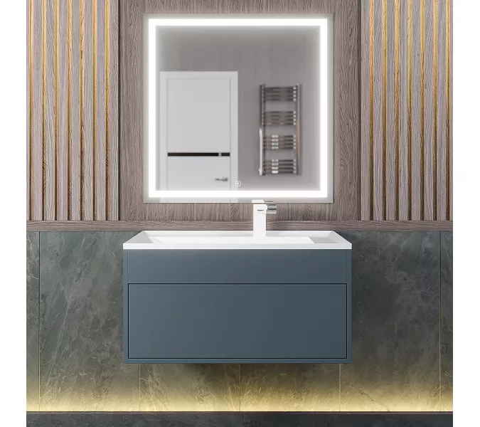 Тумба  подвесная Uperwood Lotus Premium  серая, Выбрать цвет: Серый матовый, Выбрать размер: 80, изображение 3