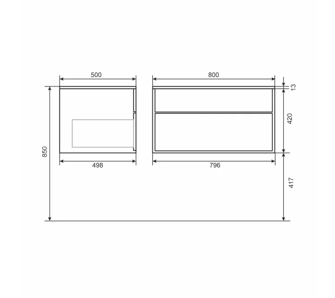 Тумба  подвесная Uperwood Lotus Premium  серая, Выбрать цвет: Серый матовый, Выбрать размер: 80, изображение 10