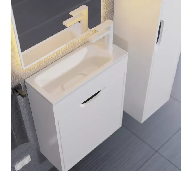 Тумба  подвесная Uperwood Modul, белая/графит, Выбрать цвет: Белый/графит, Выбрать размер: 50, изображение 4