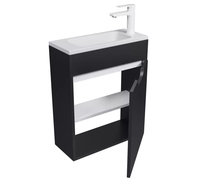 Тумба подвесная Uperwood Modul , черная матовая, Выбрать цвет: Черный матовый, Выбрать размер: 50, изображение 15