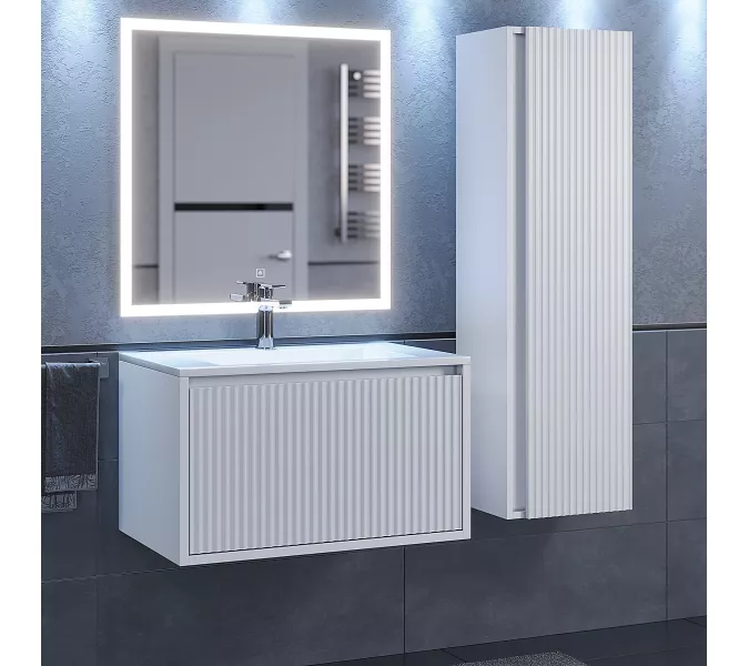 Тумба подвесная  Uperwood Next Premium  белая, 1/2 ящика, Выбрать цвет: Белый матовый, Выбрать размер: 70, Внешний вид: 1 ящик, изображение 4