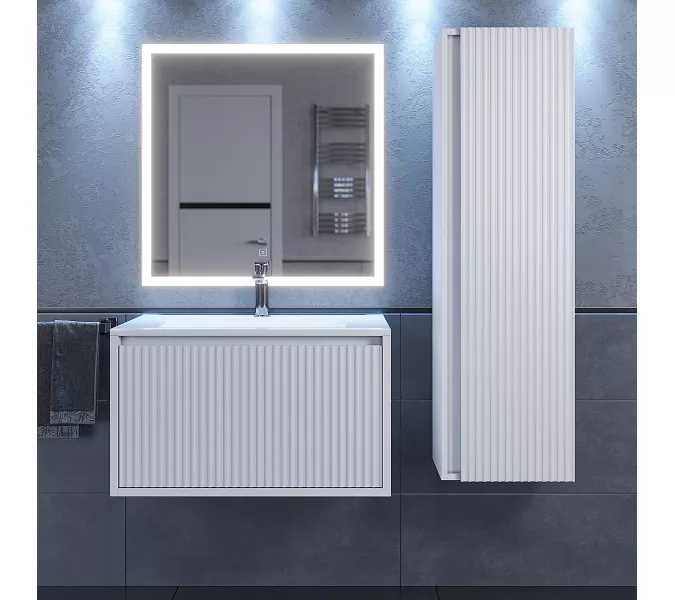 Тумба подвесная  Uperwood Next Premium  белая, 1/2 ящика, Выбрать цвет: Белый матовый, Выбрать размер: 70, Внешний вид: 1 ящик, изображение 5