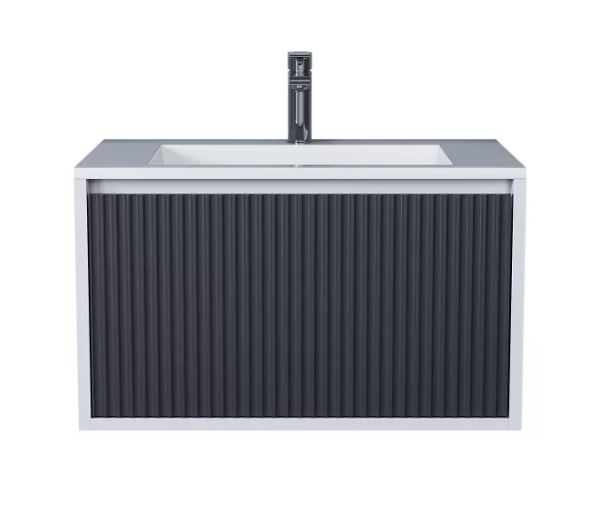 Тумба подвесная  Uperwood Next Premium  белая/графит, 1/2 ящика, Выбрать цвет: Белый/графит, Выбрать размер: 70, Внешний вид: 1 ящик