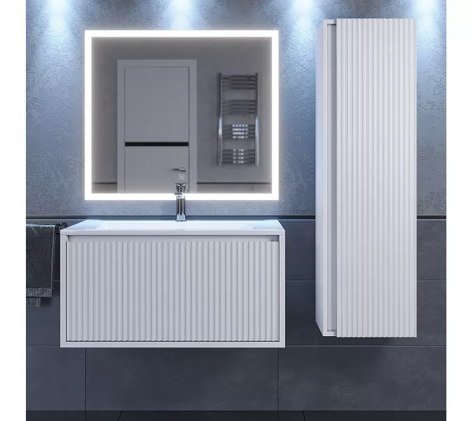 Шкаф-пенал  подвесной  Uperwood Next Premium, 35х120 см, белый, Выбрать цвет: Белый матовый, изображение 3