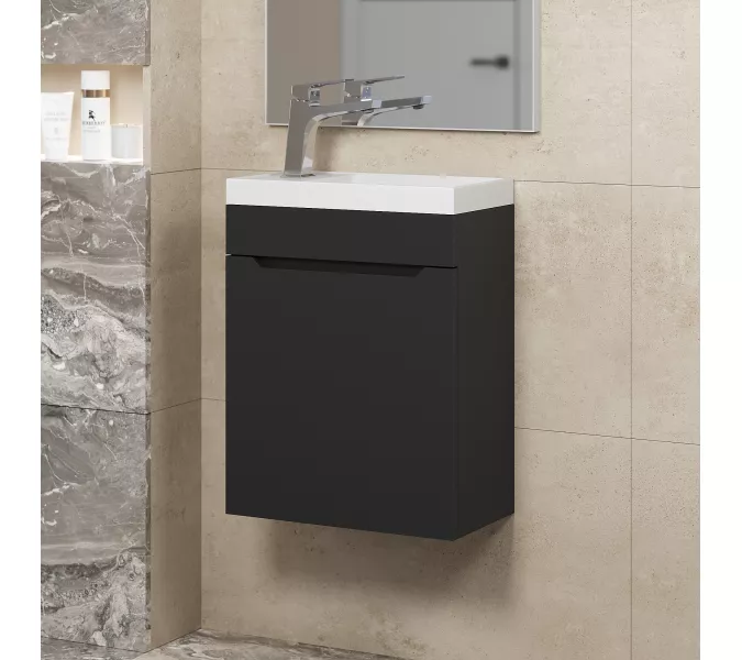 Тумба подвесная  Uperwood Tanos 40 черная матовая, Выбрать цвет: Черный матовый