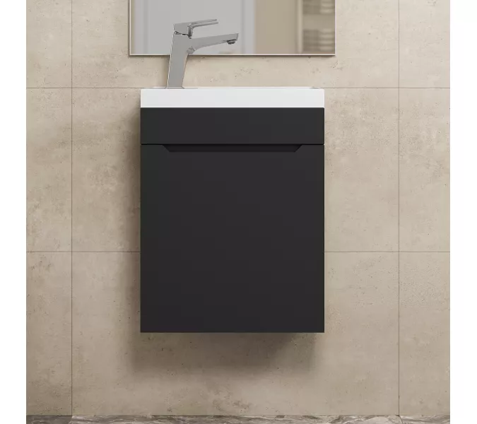 Тумба подвесная  Uperwood Tanos 40 черная матовая, Выбрать цвет: Черный матовый, изображение 2