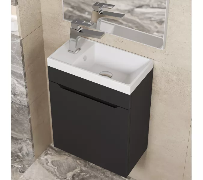 Тумба подвесная  Uperwood Tanos 40 черная матовая, Выбрать цвет: Черный матовый, изображение 3