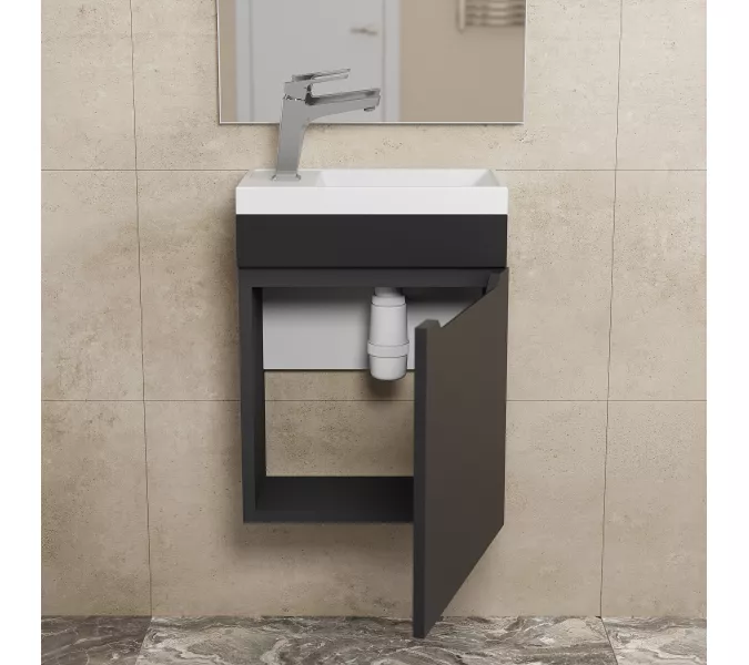 Тумба подвесная  Uperwood Tanos 40 черная матовая, Выбрать цвет: Черный матовый, изображение 4