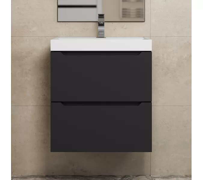 Тумба подвесная Uperwood Tanos NEW черная, Выбрать цвет: Черный матовый, Выбрать размер: 50, изображение 5