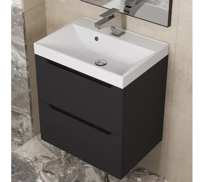 Тумба подвесная  Uperwood Tanos черная матовая, Выбрать цвет: Черный матовый, Выбрать размер: 50, изображение 4