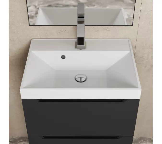 Тумба подвесная  Uperwood Tanos черная матовая, Выбрать цвет: Черный матовый, Выбрать размер: 50, изображение 5