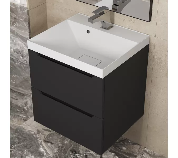 Тумба подвесная Uperwood Tanos NEW черная, Выбрать цвет: Черный матовый, Выбрать размер: 50, изображение 3