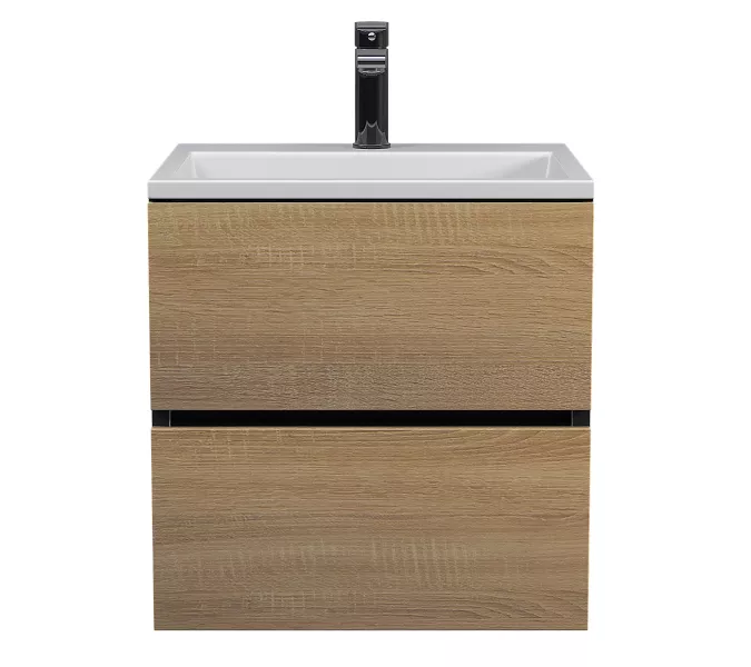 Тумба подвесная  Uperwood Barsa  черная/дуб сонома, Выбрать цвет: Черный/дуб сонома, Выбрать размер: 50, изображение 8