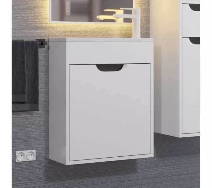 Тумба  подвесная Uperwood Modul, белая/графит, Выбрать цвет: Белый/графит, Выбрать размер: 50