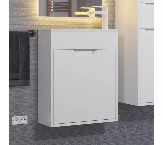 Тумба подвесная Uperwood Modul  белая матовая, Выбрать цвет: Белый матовый, Выбрать размер: 50