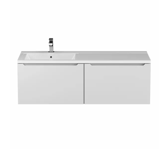 Тумба подвесная Uperwood Tanos 120 см, белая, левая/правая, Выбрать цвет: Белый матовый, Ориентация: левая, изображение 5