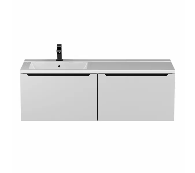 Тумба подвесная Uperwood Tanos 120 см, белая/графит, левая/правая, Выбрать цвет: Белый/графит, Ориентация: левая, изображение 5