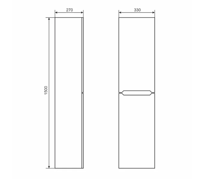 Шкаф-пенал подвесной, Uperwood Tanos  33х150 см, универсальный, белый матовый, Выбрать цвет: Белый матовый, изображение 6