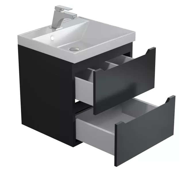 Тумба подвесная  Uperwood Tanos черная матовая, Выбрать цвет: Черный матовый, Выбрать размер: 50, изображение 7