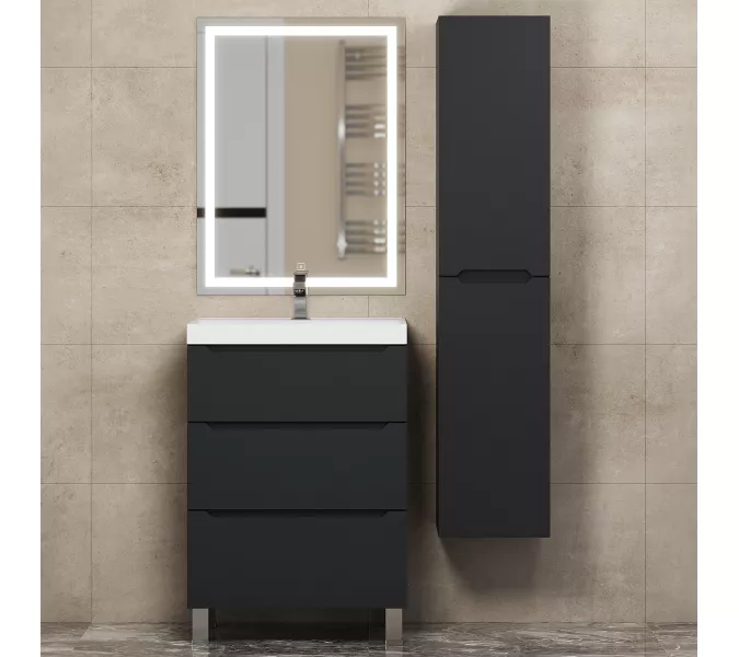 Тумба напольная Uperwood Tanos черная, 2/3 ящика, Выбрать цвет: Черный, Выбрать размер: 60, Внешний вид: 3 ящика, изображение 4