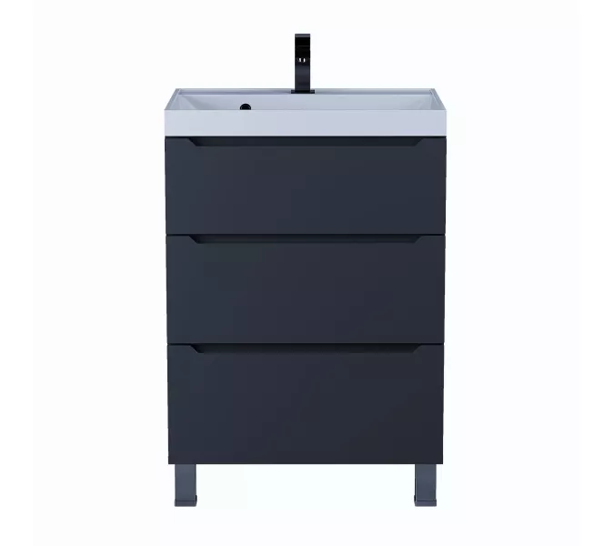 Тумба напольная Uperwood Tanos черная, 2/3 ящика, Выбрать цвет: Черный, Выбрать размер: 60, Внешний вид: 3 ящика, изображение 5