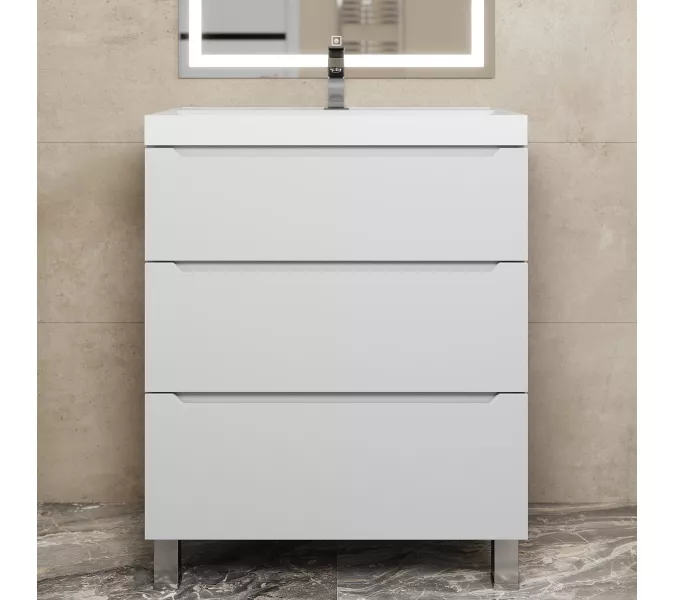 Тумба напольная  Uperwood Tanos белая, 2/3 ящика, Выбрать цвет: Белый, Выбрать размер: 70, Внешний вид: 3 ящика, изображение 2