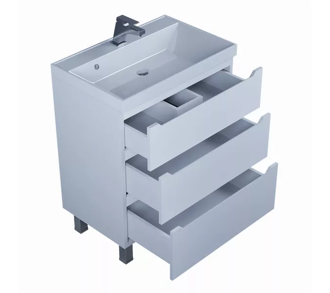 Тумба напольная  Uperwood Tanos белая, 2/3 ящика, Выбрать цвет: Белый, Выбрать размер: 70, Внешний вид: 3 ящика, изображение 6