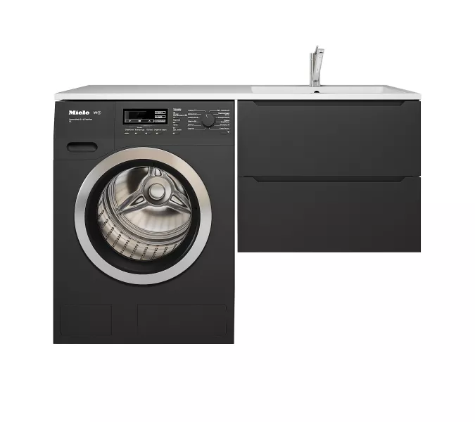 Тумба под стиральную машину подвесная Uperwood Tanos 60х50 см, черная, Выбрать цвет: Черный матовый, изображение 5