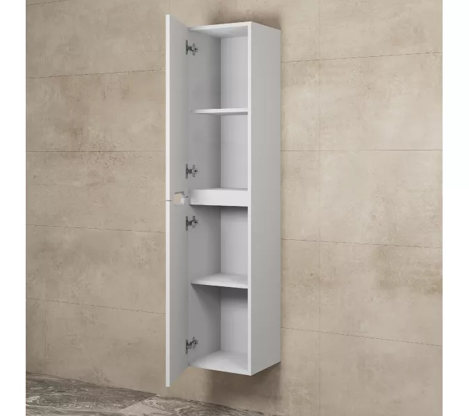 Шкаф-пенал подвесной, Uperwood Tanos  33х150 см, универсальный, белый матовый, Выбрать цвет: Белый матовый, изображение 2