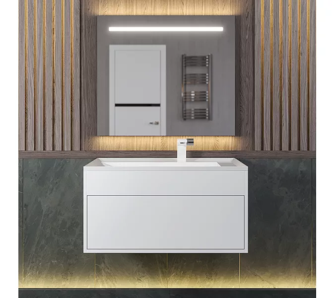 Тумба подвесная Uperwood Lotus Premium белая, Выбрать цвет: Белый матовый, Выбрать размер: 80, изображение 4