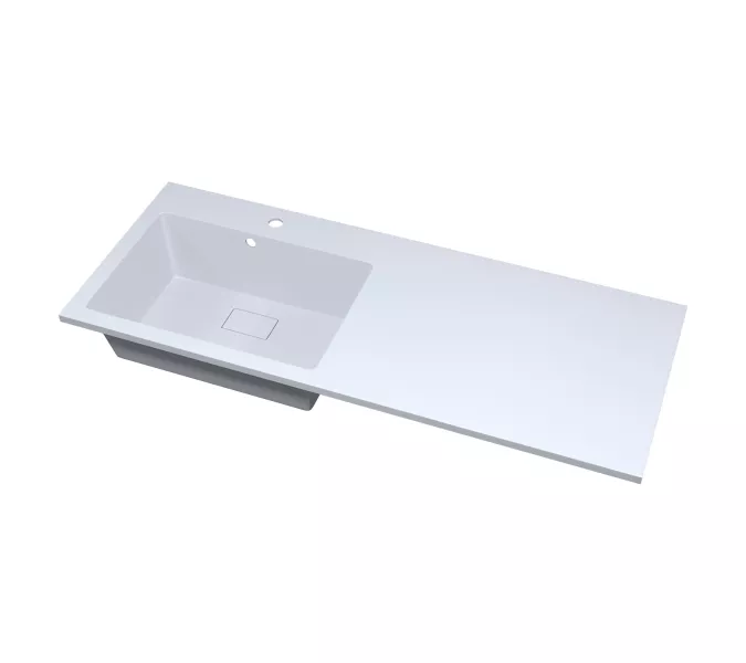 Раковина над стиральной машиной 120 см, Uperwood Cosmos, левая/правая, белый глянец, Выбрать цвет: Белый, Внешний вид: Крыло справа