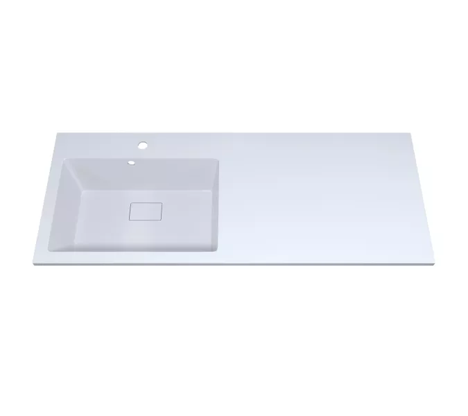 Раковина над стиральной машиной 120 см, Uperwood Cosmos, левая/правая, белый глянец, Выбрать цвет: Белый, Внешний вид: Крыло справа, изображение 2