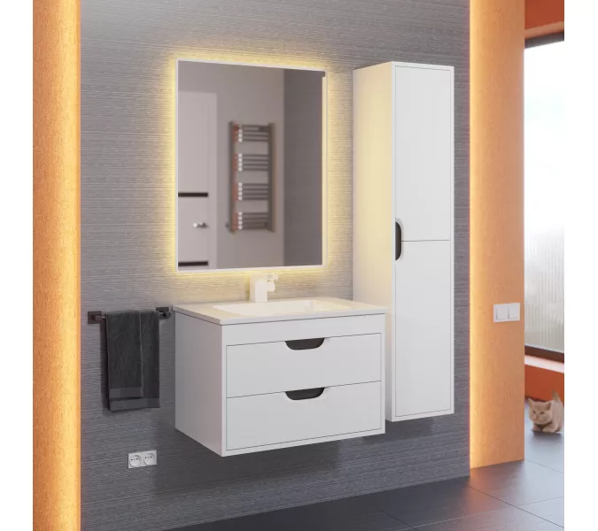 Тумба  подвесная Uperwood Modul  белая/графит, Выбрать цвет: Белый/графит, Выбрать размер: 65, изображение 5