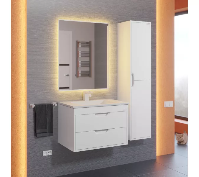 Тумба подвесная Uperwood Modul  белая матовая, Выбрать цвет: Белый матовый, Выбрать размер: 65, изображение 7