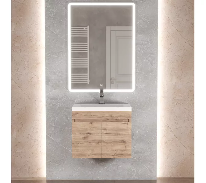 Тумба подвесная Uperwood Eva, 50 см,  Крафт Табачный, с дверцами, Выбрать цвет: Крафт Табачный, Выбрать размер: 50, изображение 8