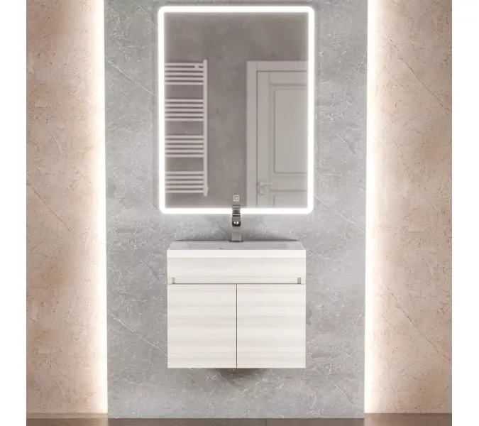 Тумба подвесная Uperwood Eva, 50 см,  Дуб Харбор Белый, с дверцами, Выбрать цвет: Дуб Харбор Белый, Выбрать размер: 50, изображение 7